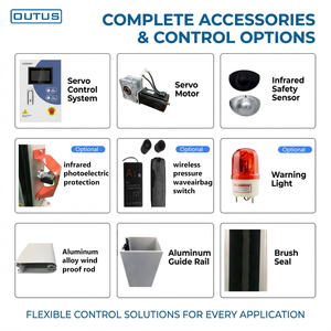 ม่านแสงนิรภัย OUTUS 1.5 ม./วินาที IP54 ได้รับการรับรองมาตรฐาน CE สำหรับห้องเย็น ห้องปลอดเชื้อสำหรับยา ห้องสะอาดสำหรับแปรรูปอาหาร ประตู PVC แบบเปิดเร็ว - Product Image 3