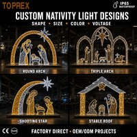 Decoración Navideña Musulmana Personalizada IP65 de Acrílico para Paisajes, Motivo de Natividad, Luces de Cuerda 2D LED, Luces de Navidad de Jesús para Exteriores