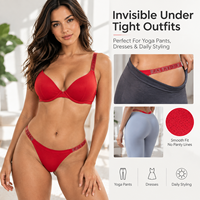 G-string Tak Terlihat dengan Potongan Laser dan Pinggiran Terikat, Seperti Kulit Kedua, Lembut, Nyaman, Bernapas, untuk Musim Panas, Pantai, Yoga, Lingerie Wanita