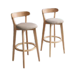 <span class=keywords><strong>Tabouret</strong></span> <span class=keywords><strong>de</strong></span> <span class=keywords><strong>bar</strong></span> moderne en bois avec siège rembourré, chaise haute élégante pour îlot <span class=keywords><strong>de</strong></span> cuisine, comptoir <span class=keywords><strong>de</strong></span> pub, <span class=keywords><strong>extérieur</strong></span>, hôtel, salle à manger, usage commercial - Product Image 1