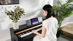 Piano numérique 88 touches personnalisé en usine pour adulte avec cabinet en bois, clavier à marteaux lestés en plastique, intégré French Dream - Product Image 2