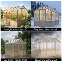Serres de jardin écologiques en bois, serre potager en verre, kit complet avec aérations de toit pour jardins