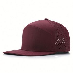 Wholesale Oem Custom High Quality 7 Panel <b>Flat</b> Bill PVC Patch Logo Sport Snapback Cap Waterproof Laser Cut Hole Perforated <b>Hat</b> - Product Image 2