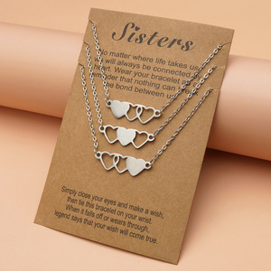 <strong>3</strong> Pcs Stainless Steel Heart-shaped <strong>Necklaces</strong> Matching Heart Pendants <strong>for</strong> <strong>Sister</strong> Best Friend <strong>Necklace</strong> Friendship Jewelry - Product Image 1