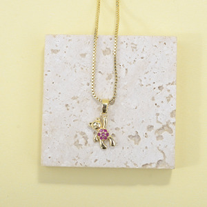 Collier de perles en cristal de dessin animé d'animal, ours en peluche, charme coloré, bijoux de style bohème, pendentif mignon pour filles et garçons, femmes - Product Image 4