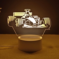 Lampe 3D Classique Voiture de Sport Tracteur, Design Contemporain en ABS, Veilleuse LED Rechargeable USB à Intensité Variable pour la Maison, Idée Cadeau
