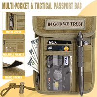 Porte-passeport tactique en nylon Cordura durable, organisateur de cartes d'identité, pochette portefeuille de voyage pour le cou