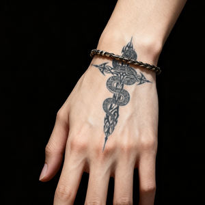 <span class=keywords><strong>Tatuaje</strong></span> temporal de <span class=keywords><strong>serpiente</strong></span> y Cruz, diseño de animales, <span class=keywords><strong>tatuaje</strong></span> semipermanente a prueba de agua, dura 2 semanas, <span class=keywords><strong>tatuaje</strong></span> de hierbas para <span class=keywords><strong>brazo</strong></span> - Product Image 2