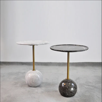 Table d'appoint en acier inoxydable doré avec base en marbre artificiel, table basse d'angle moderne pour salon, vente en gros d'usine