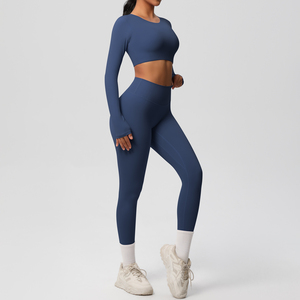<span class=keywords><strong>Ensemble</strong></span> de sport de yoga maigre respirant pour femmes Leggings de gymnastique de fitness de grande taille avec coussin de soutien-gorge pour le travail de course ou les entraînements de gymnastique - Product Image 4