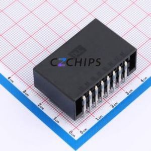 HC-3810-<b>2</b>*8AW-05 Wire-to-Board <b>Pin</b> Header Bent Lead Through Hole,P=3.81mm <b>Connector</b> 2x8P 3.81mm Right Angle Insert 16P - Product Image 2