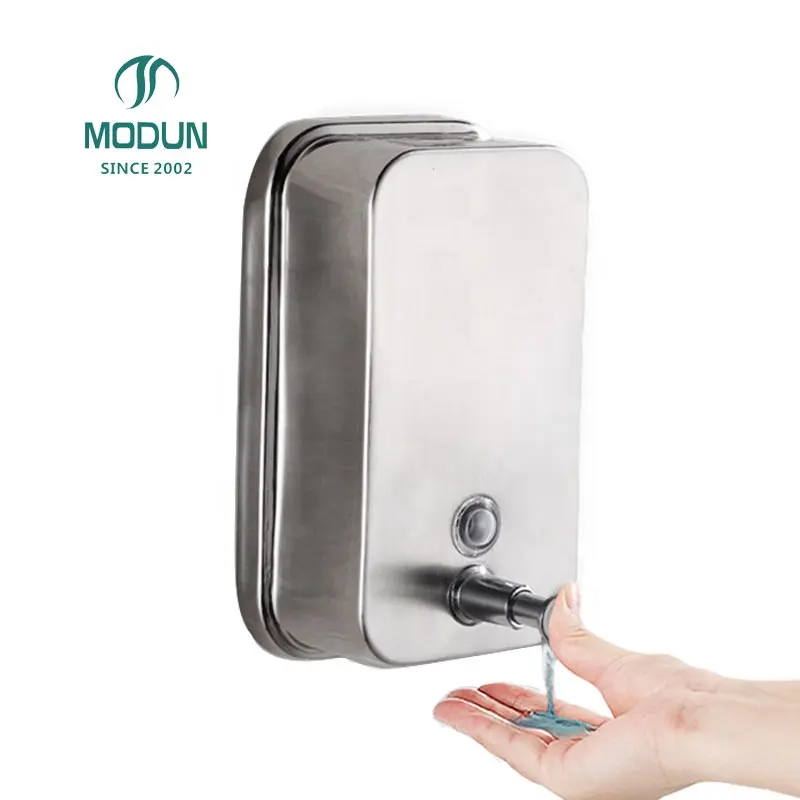 Distributeurs de savon manuels Modun pour toilettes commerciales, en acier inoxydable