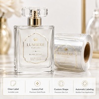 Étiquettes personnalisées pour flacons de parfum avec logo sur mesure, autocollants découpés à la forme en feuille d'or de luxe, étiquettes d'emballage de marque imperméables en rouleau