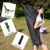 Chaise de camping pliante inclinable à trois niveaux avec dossier, en métal, pour l'extérieur, vente en gros