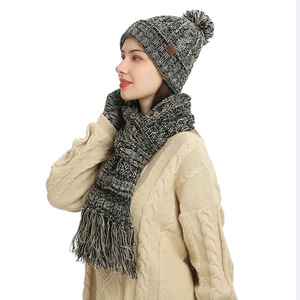 Ensemble de <span class=keywords><strong>bonnet</strong></span> et écharpe en tricot de sublimation 100% acrylique de haute qualité, chaud, pour l'hiver, Noël, sublimation vierge, <span class=keywords><strong>bonnet</strong></span> de Père Noël - Product Image 5