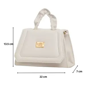 Bolso Bandolera Fana Unica Luisa Blanco de PU con Patrón Personalizado, Cierre de Cremallera Impermeable y Cadena, Bolso Mensajero para Mujer - Product Image 4