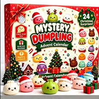 Calendrier de l'Avent Squishy de Noël – Coffret Surprise – Jouet Anti-Stress Doux en Forme de Boule pour Adultes et Enfants – Cadeau de Fêtes