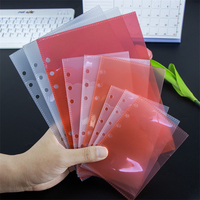 Protège-documents A5 A6 A7 à 2 poches latérales, enveloppes à monnaie ouvertes, organisateur de billets en plastique de 0,2 mm, feuilles mobiles à 6 trous, porte-billets