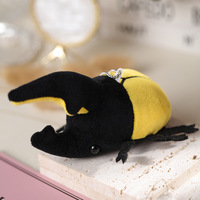 Pendentif en peluche Scarabée Licorne de simulation, Poupée insecte de dessin animé, Porte-clés, Breloque de sac à dos, Petit cadeau amusant, Coton PP de haute qualité