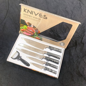 Hochwertige Schneide messer Set Keramik schäler 6 Stück Chef Fleisch beil Küchenmesser Set Edelstahl - Product Image 1