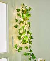 Guirlande lumineuse LED en forme de feuilles de lierre, plante artificielle, alimentée par USB/piles, pour la décoration de la maison, des festivals, des chambres et des balcons