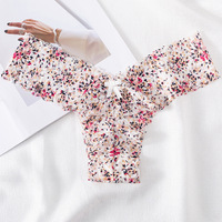 Braguitas con estampado de encaje para mujer, bragas ultrafinas transpirables de talle bajo, lencería floral sexy, ropa interior sin costuras con entrepierna de nailon suave