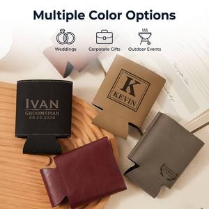 Laser Engraver Leather Drink Holder Blank Wholesale Custom Insulated Neoprene Slim Cheap Can Cooler <strong>Koozy</strong> with logo - Product Image 1