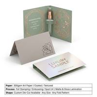Carte d'échantillon de parfum personnalisée, plusieurs couleurs, gaufrage à chaud or et argent, carte de présentation prête à l'emploi, écologique, vente en gros