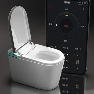 Wc bidé de cerâmica elétrico luxuoso banheiro, placa de cerâmica one peça inteligente vaso sanitário