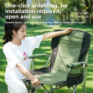 Chaise de camping pliable pour adultes, chaise de directeur à dossier haut avec accoudoirs - Product Image 2