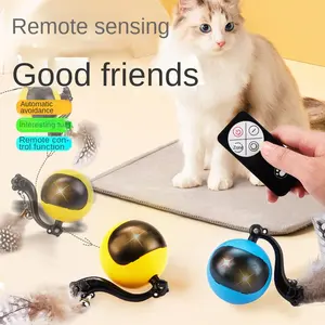 Bola mágica para gatos, brinquedo elétrico inteligente transfronteiriço para gatos, brinquedo com som auto-elástico e luminoso, brinquedo para gatos, inteligente e inteligente, rolando para o ar livre