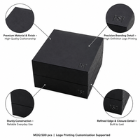 Boîte rigide noire mate de luxe en deux parties avec côtés texturés ondulés pour la mise en valeur et l'emballage de bijoux haut de gamme
