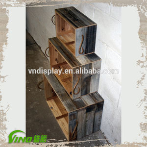 Boîtes de rangement en bois vintage, 6 en 1 pour légumes et fruits, boîte shabby chic - Product Image 2