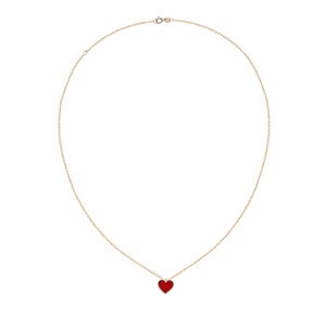 Collier cœur rouge pour femme, collier minimaliste en or 18 carats, élégant et tendance - Product Image 2