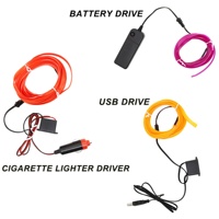Accessoires de voiture lampe d'ambiance LED néon décoratif fil EL ambiant USB bricolage ligne de lumière froide Tube de bande éclairage automatique