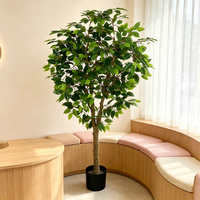 Arrangements floraux au toucher réel, arbre de banyan artificiel, arbre artificiel à feuilles persistantes, cadeaux de mariage, décoration de fête, cadeaux de Noël