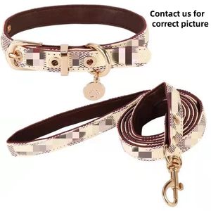 Großhandel Designer Hundehalsband und Leine Set Weich Verstellbar Modisch Kariert <span class=keywords><strong>PU</strong></span>-Leder Haustierhalsband - Product Image 3
