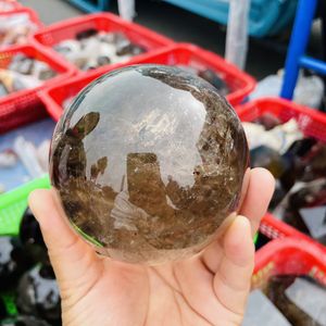 Boule <span class=keywords><strong>de</strong></span> Quartz <span class=keywords><strong>fumé</strong></span> en <span class=keywords><strong>cristal</strong></span> <span class=keywords><strong>fumé</strong></span> naturel, sphère polie Brownen pour la décoration <span class=keywords><strong>de</strong></span> la maison, vente en gros - Product Image 2