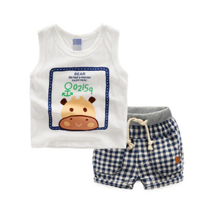 Vêtements pour animaux et shorts à carreaux, ensembles de vêtements en coton pour garçons, vêtements pour enfants pour <span class=keywords><strong>Amazon</strong></span> - Product Image 3