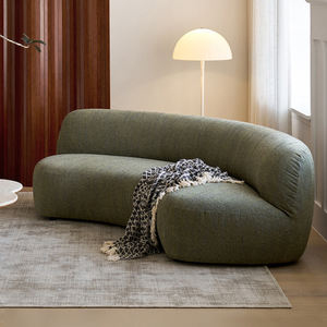 باغو الرجعية عبر القمر قاعة النسيج المنحني ، مصمم حديث أجنبي مقطعي مع ملء الإسفنج للاستخدام في الشقة - Product Image 2