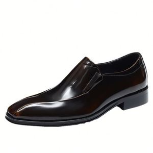 Zapatos de Hombre Formales de Negocios, de Alta Gama, de Cuero Genuino, con Punta Cuadrada, Prácticos, de Última Moda, Estilo Italiano - Product Image 6