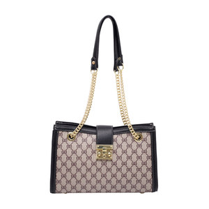 Bolso de Mano Cuadrado de Gran Capacidad con Patrón Geométrico de Lujo para Mujer, con Cierre de Cremallera, Correa de Cadena y Asa para Llevar al Hombro - Product Image 3