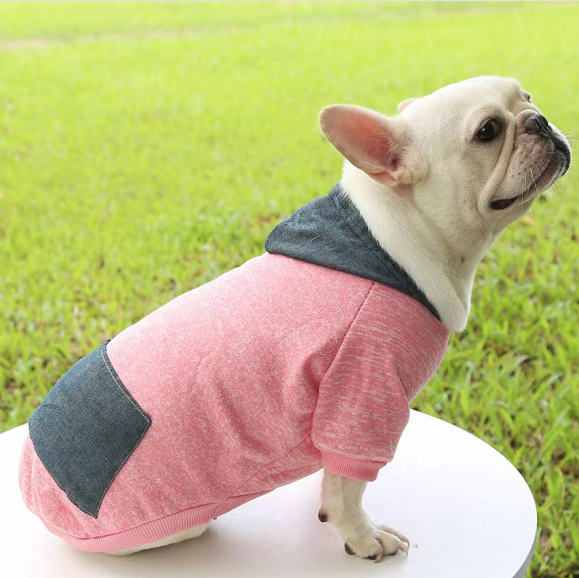 Casual Sporty Style Warm Puppy Dog Cloth Thickened Soft Solid Color Pet Hoodies