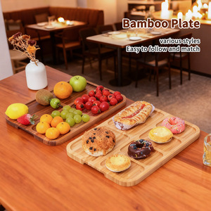 Acacia Wood Fruit Platter With Dividers Portable Outdoor Snack Tray Eco-Friendly Serving Board For Picnic And Kitchen Use - Product Image 3