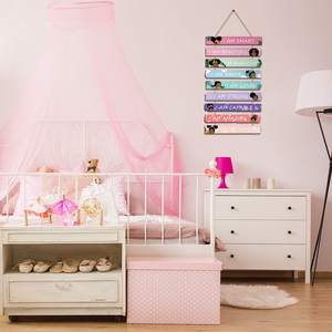 Ensemble de 9 Noir Fille Mur Art Décor Bois Motivation Fille <span class=keywords><strong>Chambre</strong></span> Mur Art <span class=keywords><strong>Arc</strong></span>-<span class=keywords><strong>En</strong></span>-Couleur Positive Inspirant Suspendu Signe - Product Image 4