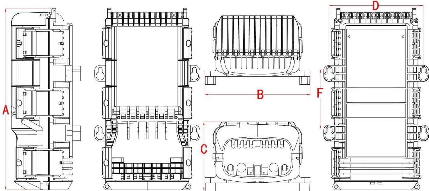 60 Core FTTH Fiber Optic Termination Box PC ABS IP67