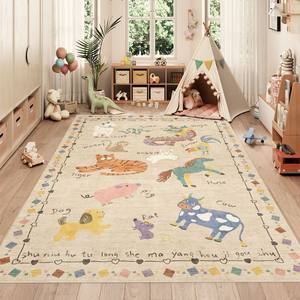 Alfombra para Sala <span class=keywords><strong>de</strong></span> Estar, Nuevo Estilo, Decoración para Habitación Infantil, Alfombra Infantil con Dibujos Animados <span class=keywords><strong>de</strong></span> Animales, Impermeable y Resistente a <span class=keywords><strong>las</strong></span> Manchas - Product Image 1