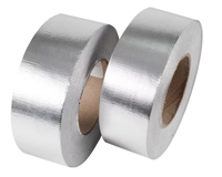 Ruban adhésif en fibre de verre ignifuge haute température avec feuille d'aluminium pour isolation de tuyaux, résistant à la déchirure, réparation de métaux