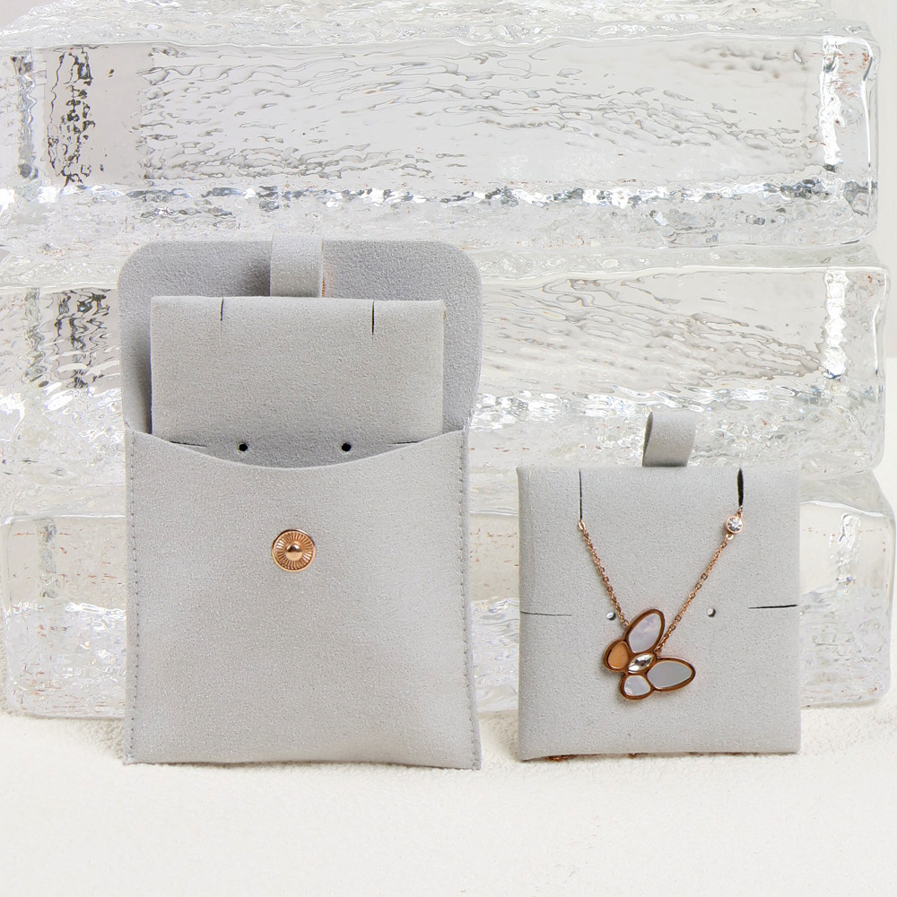 Gray snap pouch