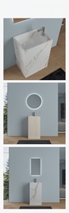 Lavabo de pie de una pieza con pedestal, pequeño lavabo con colores intercambiables - Product Image 5